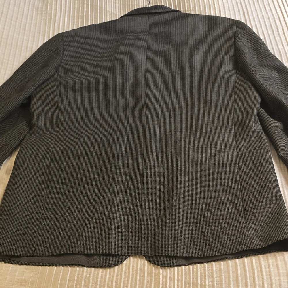 Oscar de la Renta Wool  Gray and Black Textured Blazer